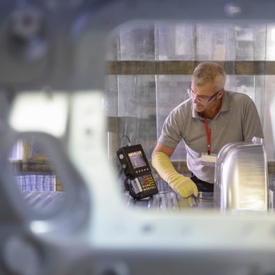 Factory worker in an industrial environment