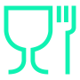 Wine glass and fork icon